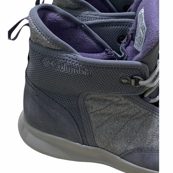 Columbia Nikiski Boots 503 Winter Snow Insulated Waterproof Purple Gray 10.5 - Picture 7 of 10